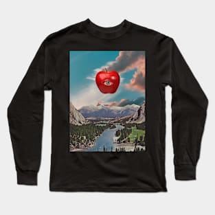 Apple Of My Eye - Surreal/Collage Art Long Sleeve T-Shirt